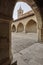 Picturesque stoned arcaded square in Spain. Cantavieja, Teruel.