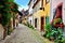 Picturesque street in Alsace, France