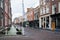 Picturesque street in the dutch city of Delft