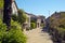 Picturesque street in Pujols, Lot-et-Garonne, France.