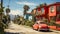 A picturesque street in a quaint California town featuring charming houses with a classic retro car adding a nostalgic touch to