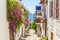 Picturesque summer streets of Kalkan old town, Antalya, Turkey