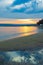 Picturesque sunset landscape Varna beach Bulgaria