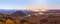 Picturesque sunset over lake Taupo aerial panorama