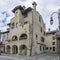 picturesque tower-house in old street, Grado, Italy