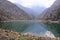 Picturesque Urungach lake in mountains on early autumn in Uzbekistan