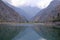 Picturesque Urungach lake in mountains on early autumn in Uzbekistan