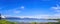 Picturesque Utah lake shore panorama day light