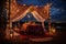 Picturesque Valentine\\\'s Day Scene: Dinner or Picnic under Starry Skies
