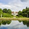 Picturesque view on abbots palace in Oliwa park in Gdansk