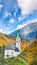 Picturesque view on Church of St. Mary of the Snows in the Kamnik Alps at Solcava