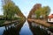 Picturesque view on the Damse Vaart canal in the village of Damme near Bruges