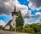 Picturesque view of gothic defensive Reformed Heart of Jesus Church in Bene village, Transcarpathian region, Ukraine