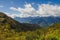 The picturesque view of the Himalayan range from the cliff of Chele la pass in Bhutan