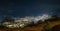 Picturesque view of Jaen, Peru's city skyline at night, illuminated with sparkling lights