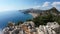 Picturesque view of the Mediterranean coast of Rhodes island with rocks and beaches. Greece.