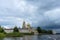 Picturesque view of Nilo Stolobensky Monastery on Lake Seliger, Tver region, Russia. Panoramic view of Nilo Stolobensky Monastery