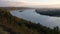 A picturesque view of the Oka River from a hill in the central park in Nizhny Novgorod