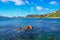 Picturesque view over Karaka Bay and Scorching Bay in Wellington, North Island, New Zealand