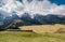 Picturesque view of piste and High Tatras in springtime