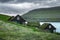 Picturesque view of tradicional faroese grass-covered houses