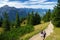 Picturesque views from the Tegelberg mountain, a part of Ammergau Alps, located nead Fussen, Bavaria, Germany.