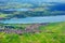 Picturesque views from the Tegelberg mountain, a part of Ammergau Alps, located nead Fussen town