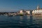 Picturesque Village Fazana In Croatia With Old Church And Boats In Harbor