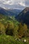 The picturesque village Heiligenblut am Großglockner and Moll Valley. Austria, Europe.