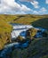 Picturesque waterfall Fosstorfufoss autumn view, southwest Iceland