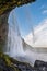 Picturesque waterfall Seljalandsfoss autumn view, southwest Iceland