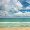 Picturesque waves in the ocean, yellow sand