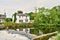 Picturesque weir at Stavely, England