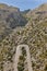 Picturesque winding road in Mallorca archipelago. Tramuntana range. Spain