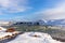 Picturesque winter landscape view of Urridafoss waterfall in Iceland