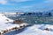 Picturesque winter landscape view of Urridafoss waterfall in Iceland