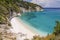 Picturesque Xigia sandy beach on north west coast of Zakynthos island, Greece