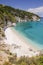 Picturesque Xigia sandy beach on north west coast of Zakynthos island, Greece