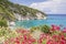 Picturesque Xigia sandy beach on north west coast of Zakynthos island, Greece
