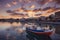 The pictursque port of Sitia, Crete, Greece at sunset.