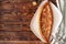 Pide - Turkish baked bread on wooden table