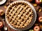 A Pie With Apples And Cinnamons On A Table. Generative AI