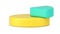 Pie chart 3d icon. Side view of yellow diagram with turquoise segment