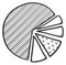 Pie chart doodle. Data distribution infographic symbol