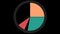 A pie chart icon representing the graphical representation of data percentages created with Generative AI