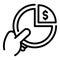 Pie chart money service icon, outline style