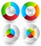 Pie chart, pie graph icons. Analytics, diagnostics, infographic