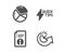 Pie chart, Quickstart guide and Technical info icons. Share idea sign. Vector