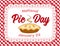 Pie Day, Eyelet Lace Doily Place Mat, Red Gingham Check Background