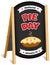 Pie Day, January 23, folding sidewalk easel sign, chalk board background